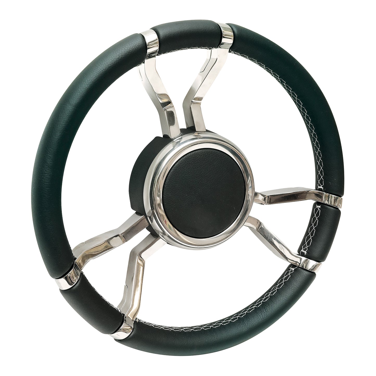 LSWLWPSSBKPL100  - Livorsi Apex steering wheel, polished spokes, black grip with platinum stitching