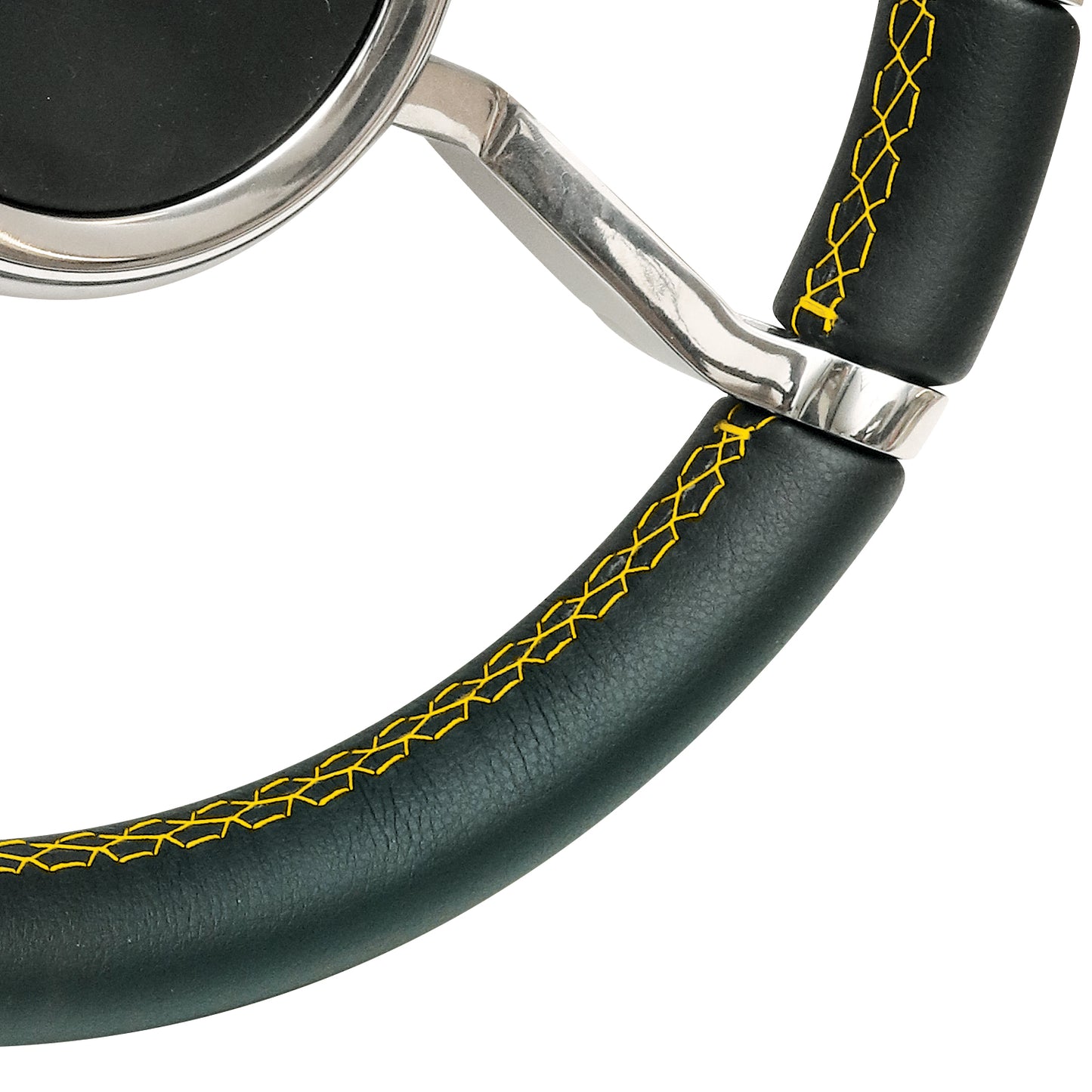 LSWLWPSSBKY100  - Livorsi Apex steering wheel, polished spokes, black grip with ***MUSTARD*** stitching