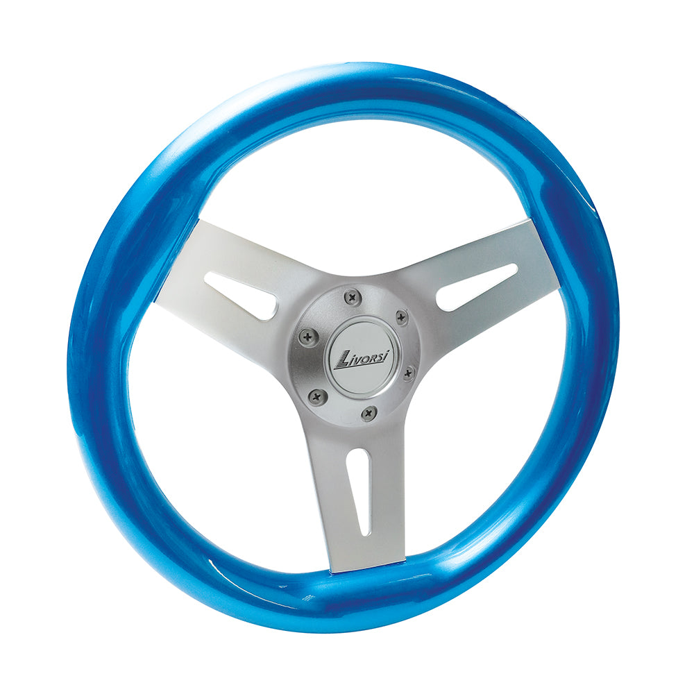 MGWALBL – Livorsi Mega Grip marine steering wheel, soft touch blue