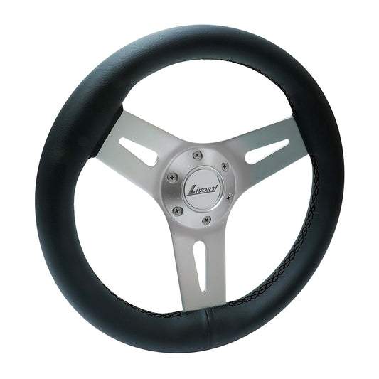 MGWALWBKBK - Livorsi Mega Grip marine steering wheel **black** stitching
