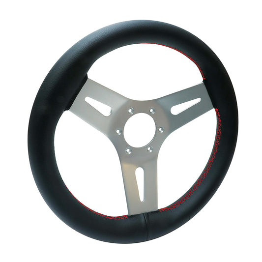 MGWALWBKR - Livorsi Mega Grip marine steering wheel **red** stitching
