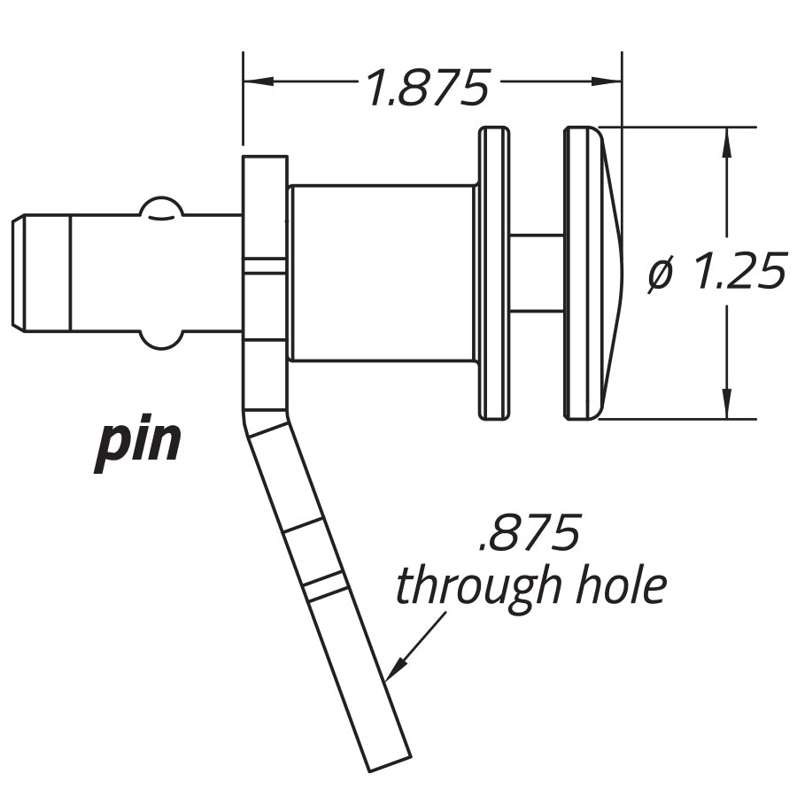 QRTFAB-L01 - 1/2" Black Quick Release Fender pin only