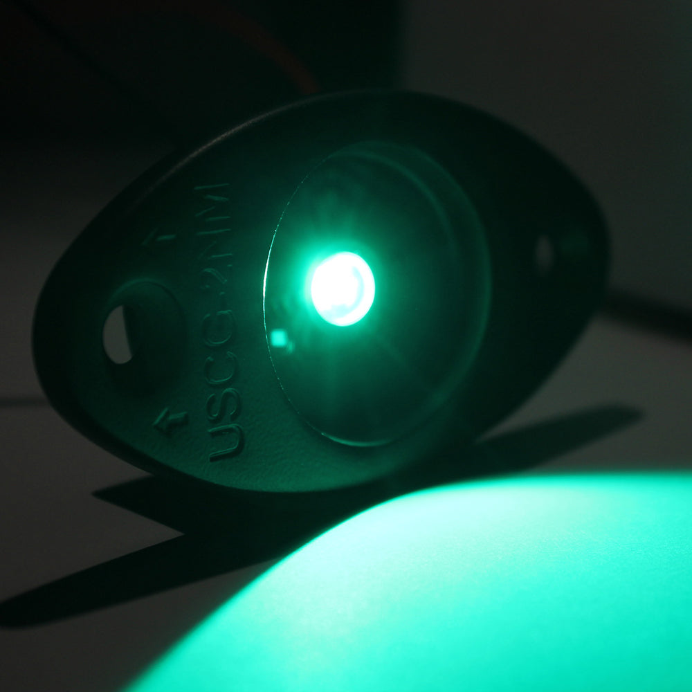 LEDNL3GBKG - Green (starboard) LED navigation light in ****gloss black**** finish