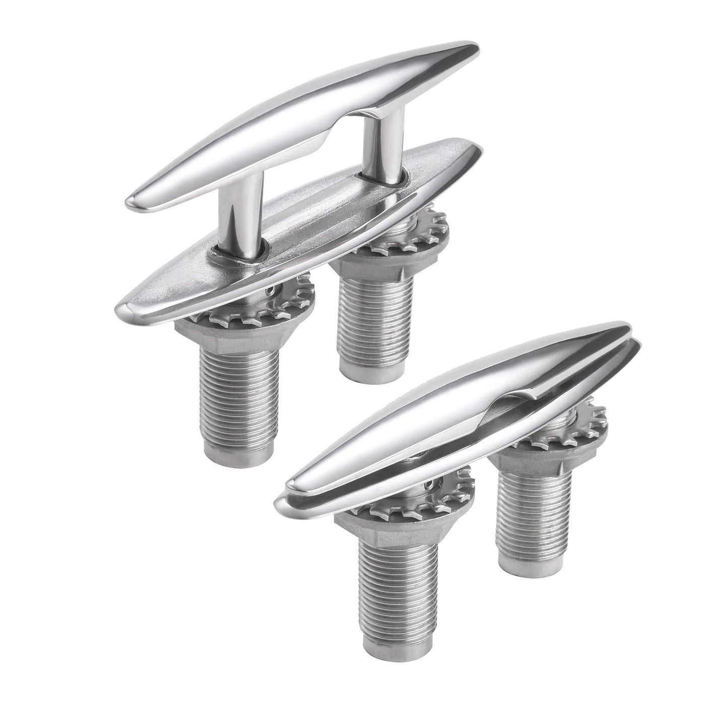 Polished stainless steel pull-up cleats