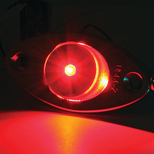 LEDNL3R - Red (port) LED navigation light in ****high polish stainless**** finish